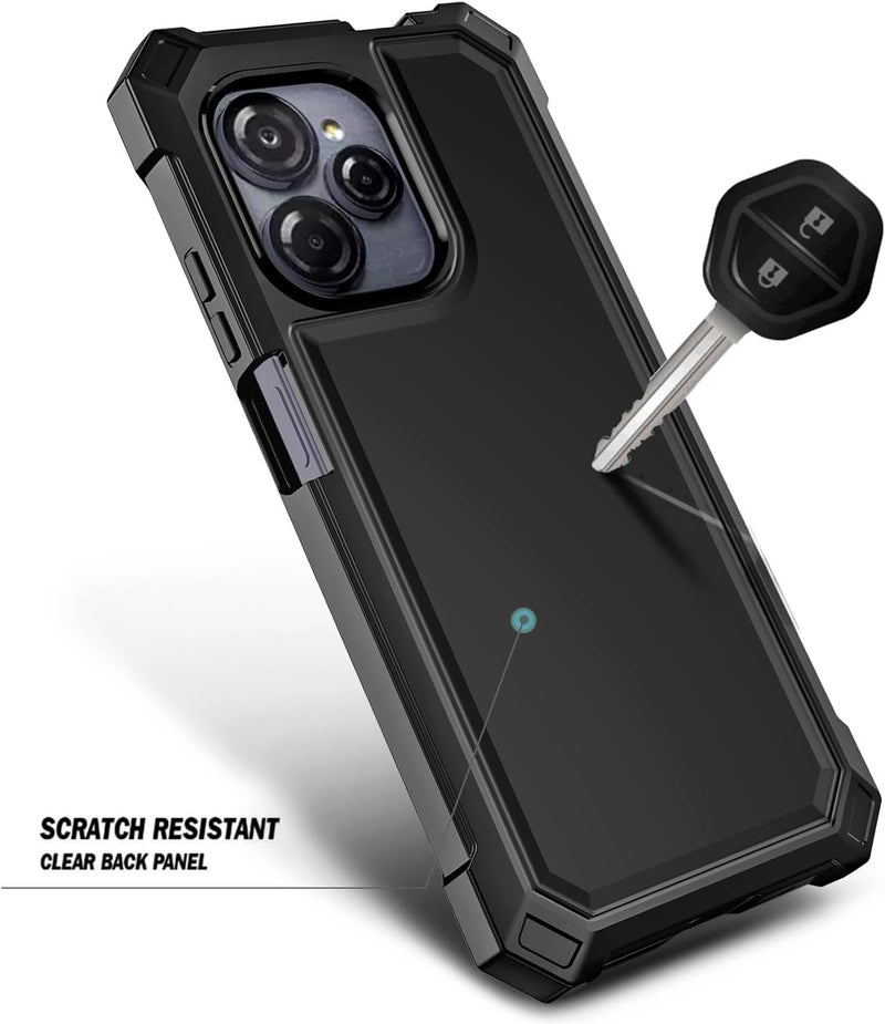 WDHD Compatible with Blu View Speed Ultra 5G Phone Case Black | Full-Body Protective Shockproof Bumper Cover with Tempered Glass Screen Protector, 12FT Military Grade Drop Tested - Image 4